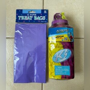 Kaos Get Soaked 500 Water Balloons Yellow/Purple 12 Paper Treat Bag
